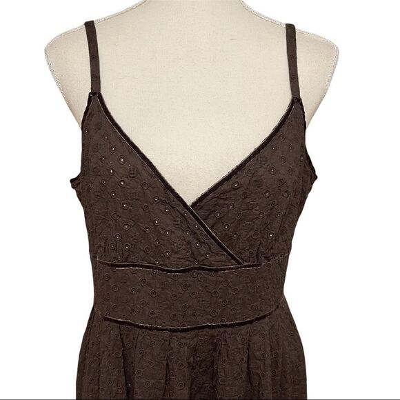 Michael Kors Brown Eyelet Spaghetti Strap Dress Size 12 - Picture 6 of 14